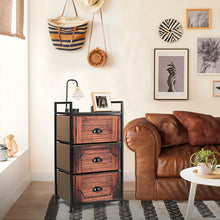 Load image into Gallery viewer, Storage Cabinet Organizer Unit 3 Drawer Fabric Dresser Tower Bedroom Nightstand
