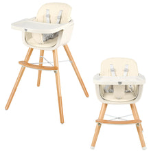 Load image into Gallery viewer, Wooden Baby Highchair Infant Child Feeding Seat Detachable Comfortable Cushion
