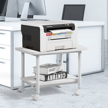Load image into Gallery viewer, 2-Tier Under Desk Printer Stand w/ Wheels Office Desk Side Mobile Printer Cart
