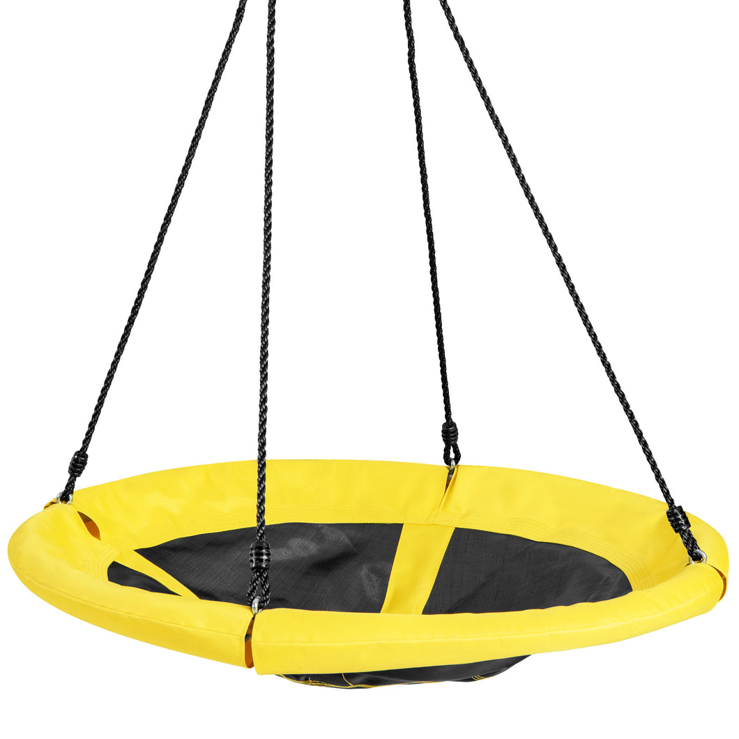Kids Round Tree Swing Adjustable Nest Saucer Swing Indoor Outdoor Flying Seat
