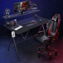 Load image into Gallery viewer, Y-Shaped Ergonomic Game Racing Desk Computer Table Workstation W/ Monitor Shelf
