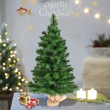 Load image into Gallery viewer, 3FT Mini Artificial Tabletop Christmas Tree w/ Burlap Base Green Xmas Decor Home
