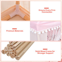 Load image into Gallery viewer, Kids Play Tent Wood Frame Large Playhouse Castle Fairy Tents With Mat Pink
