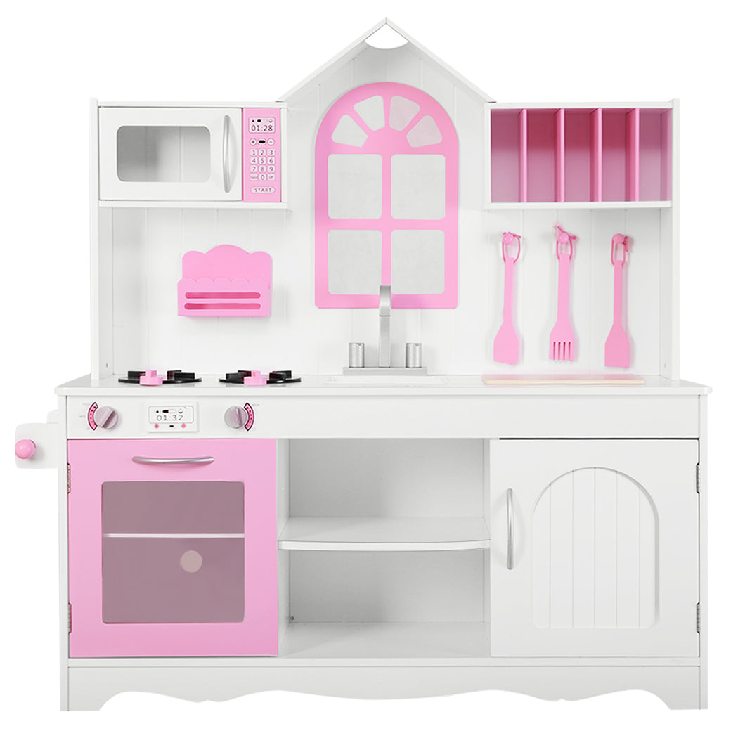 Large Wooden Kids Play Kitchen Children’s Role Play Pretend Set Toy Cooking Gift