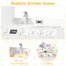 Load image into Gallery viewer, Kids Kitchen Playset Removable Sink Children Wooden Pretend Play Kitchen W/Sound
