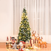 Load image into Gallery viewer, 6FT Snow Flocked Pencil Christmas Tree Artificial Xmas Tree Home Decoration
