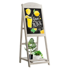 Load image into Gallery viewer, Folding Vintage Chalkboard Easel Wooden A-frame Easel Blackboard W/Display Shelf
