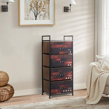 Load image into Gallery viewer, 4 Drawer Fabric Dresser Tower Vertical Storage Chest Organizer Unit Steel Frame
