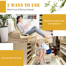 Load image into Gallery viewer, Wooden Lounge Chair with Ottoman Ergonomic Modern Accent Armchair
