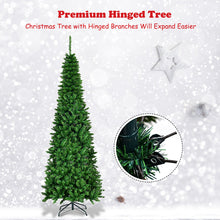 Load image into Gallery viewer, 6.5 FT Artificial Pencil Christmas Tree LED Pre-Lit Xmas Tree Holiday Decoration
