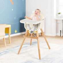 Load image into Gallery viewer, Wooden Baby Highchair Infant Child Feeding Seat Detachable Comfortable Cushion
