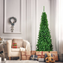 Load image into Gallery viewer, 6.5 FT Artificial Pencil Christmas Tree LED Pre-Lit Xmas Tree Holiday Decoration
