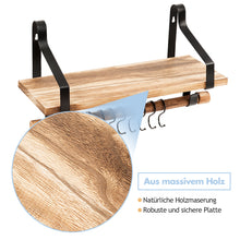 Load image into Gallery viewer, Wall-Mounted Floating Shelves Wood Storage Display Rack Hanging Shelf w/ Hooks
