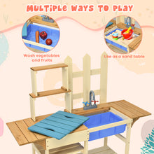 Load image into Gallery viewer, Kids Wooden Mud Kitchen Children Cooking Role Pretend Playset Indoor Outdoor Use
