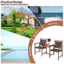 Load image into Gallery viewer, Garden Acacia Wood Companion Bench 3-Piece Patio Hardwood Loveseat Chair with Coffee Table
