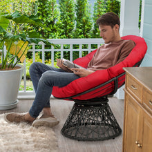 Load image into Gallery viewer, Chair Rattan Ergonomic Chair w/ 360-degree Swivel and Soft Cushion Solid Structure &amp; Stable Base
