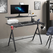 Load image into Gallery viewer, Y-Shaped Ergonomic Game Racing Desk Computer Table Workstation W/ Monitor Shelf
