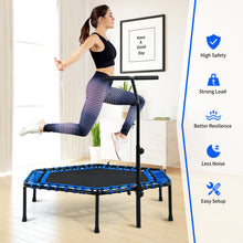 Load image into Gallery viewer, Folding Fitness Trampoline Adults Kids Exercise Bouncer W/ Adjustable Handrail
