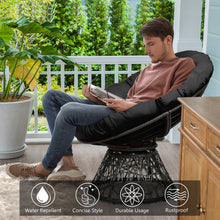 Load image into Gallery viewer, Chair Rattan Ergonomic Chair w/ 360-degree Swivel and Soft Cushion Solid Structure &amp; Stable Base
