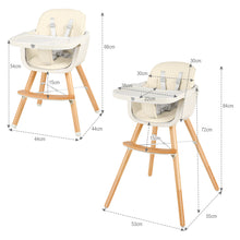 Load image into Gallery viewer, Wooden Baby Highchair Infant Child Feeding Seat Detachable Comfortable Cushion

