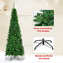 Load image into Gallery viewer, 6.5 FT Artificial Pencil Christmas Tree LED Pre-Lit Xmas Tree Holiday Decoration

