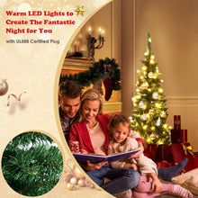 Load image into Gallery viewer, 4.5 FT Artificial Pencil Christmas Tree LED Pre-Lit Xmas Tree Holiday Decoration
