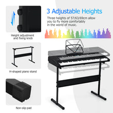 Load image into Gallery viewer, 61-Key Keyboard Piano and Stool Electronic Keyboards with Lighted Keys

