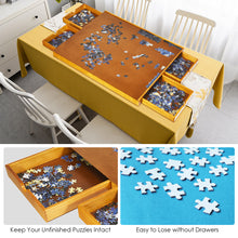 Load image into Gallery viewer, Puzzle Board Jigsaw Storage Table Four Sliding Drawers Smooth Surface 1500 PCS
