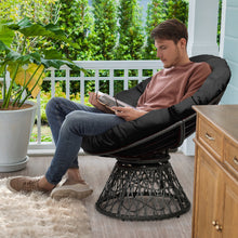 Load image into Gallery viewer, Chair Rattan Ergonomic Chair w/ 360-degree Swivel and Soft Cushion Solid Structure &amp; Stable Base
