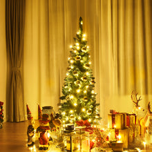 Load image into Gallery viewer, 4.5 FT Artificial Pencil Christmas Tree LED Pre-Lit Xmas Tree Holiday Decoration
