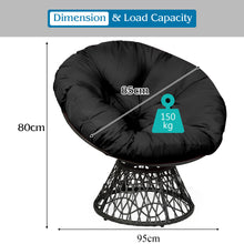 Load image into Gallery viewer, Chair Rattan Ergonomic Chair w/ 360-degree Swivel and Soft Cushion Solid Structure &amp; Stable Base
