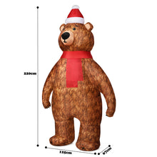 Load image into Gallery viewer, 220cm Inflatable Christmas Bear Built-in LED Lights Xmas Decoration In/Outdoor
