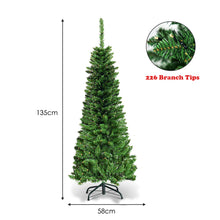 Load image into Gallery viewer, 4.5 FT Artificial Pencil Christmas Tree LED Pre-Lit Xmas Tree Holiday Decoration
