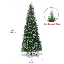 Load image into Gallery viewer, 6FT Snow Flocked Pencil Christmas Tree Artificial Xmas Tree Home Decoration
