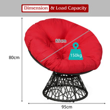 Load image into Gallery viewer, Chair Rattan Ergonomic Chair w/ 360-degree Swivel and Soft Cushion Solid Structure &amp; Stable Base
