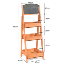 Load image into Gallery viewer, 3 Tier Wooden Flower Rack Garden Chalkboard Plant Pot Stand Storage DisplayShelf
