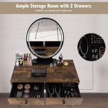 Load image into Gallery viewer, Vanity Table Set w/LED Mirror Makeup Dressing Table Cosmetic Storage Organizer
