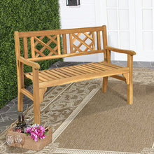Load image into Gallery viewer, Foldable Garden Acacia Wooden Bench Chair 2 Seater Outdoor Furniture Seating
