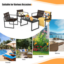 Load image into Gallery viewer, 4 Pieces Patio Furniture Set Outdoor Conversation Sofa Set with Coffee Table Loveseat and 2 Single Sofas

