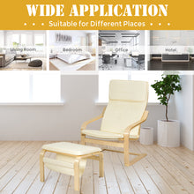 Load image into Gallery viewer, Wooden Lounge Chair with Ottoman Ergonomic Modern Accent Armchair

