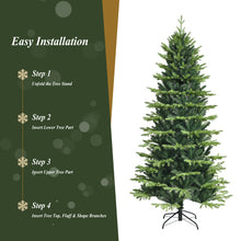 Load image into Gallery viewer, 6Ft Christmas Tree Unlit Christmas Tress Artificial Christmas Tree w/ PE &amp; PVC Branch Tips &amp; Metal Cross Stand
