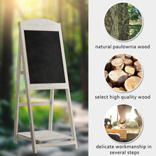 Load image into Gallery viewer, Folding Vintage Chalkboard Easel Wooden A-frame Easel Blackboard W/Display Shelf
