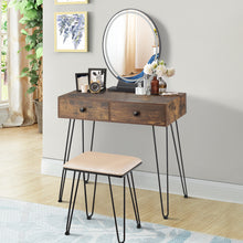 Load image into Gallery viewer, Vanity Table Set w/LED Mirror Makeup Dressing Table Cosmetic Storage Organizer
