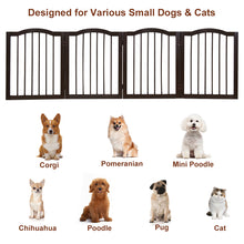 Load image into Gallery viewer, 4 Panels Folding Pet Dog Gate Fence Child Safety Barrier Freestanding Pine Wood
