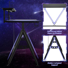 Load image into Gallery viewer, Y-Shaped Ergonomic Game Racing Desk Computer Table Workstation W/ Monitor Shelf
