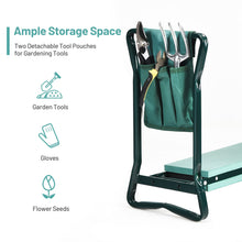 Load image into Gallery viewer, Folding Garden Kneeler and Seat Portable Kneeling Padded Stool W/ 2 Tool Pouches
