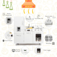 Load image into Gallery viewer, Kids Kitchen Playset Removable Sink Children Wooden Pretend Play Kitchen W/Sound

