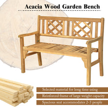 Load image into Gallery viewer, Foldable Garden Acacia Wooden Bench Chair 2 Seater Outdoor Furniture Seating
