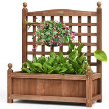 Load image into Gallery viewer, Large Wooden Lattice Planter Flowerpot Trellis Climbing Rectangular Plant Box
