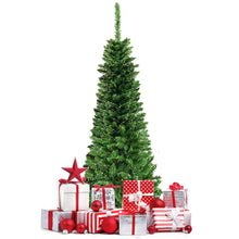 Load image into Gallery viewer, 4.5 FT Artificial Pencil Christmas Tree LED Pre-Lit Xmas Tree Holiday Decoration
